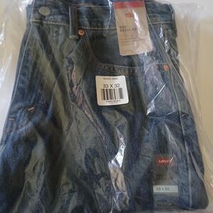 Levi's Navy Blue Straight Leg Jeans